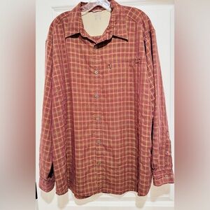 Columbia Men's Casual‎ Plaid Shirt - Copper and Yellow